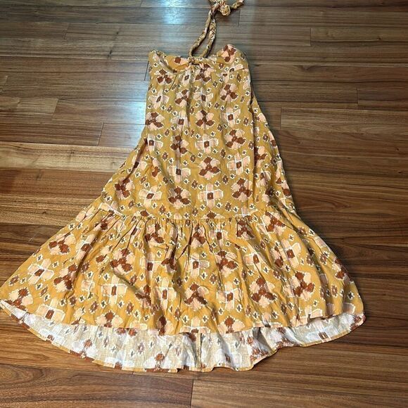 Aerie halter linen blend maxi dress long flowy retro‎ boho summer beach dress - Picture 1 of 9